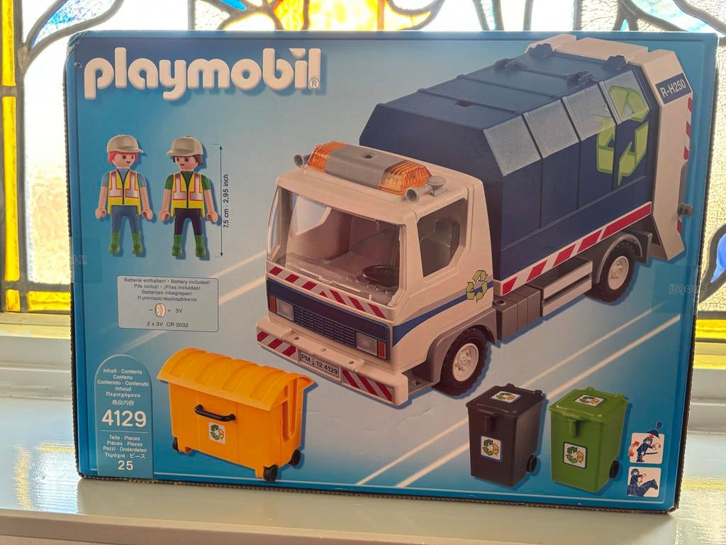 Playmobil Vuilniswagen met zwaailicht 4129, Ophalen, Nieuw, Complete set