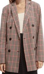 Maison scotch geruit double breasted blazer nieuw XS-S, Nieuw, Jasje, Maat 34 (XS) of kleiner, Rood