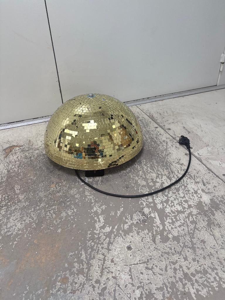 Halve spiegelbol met motor - goud, Muziek en Instrumenten, Ophalen of Verzenden, Nieuw, Discobol