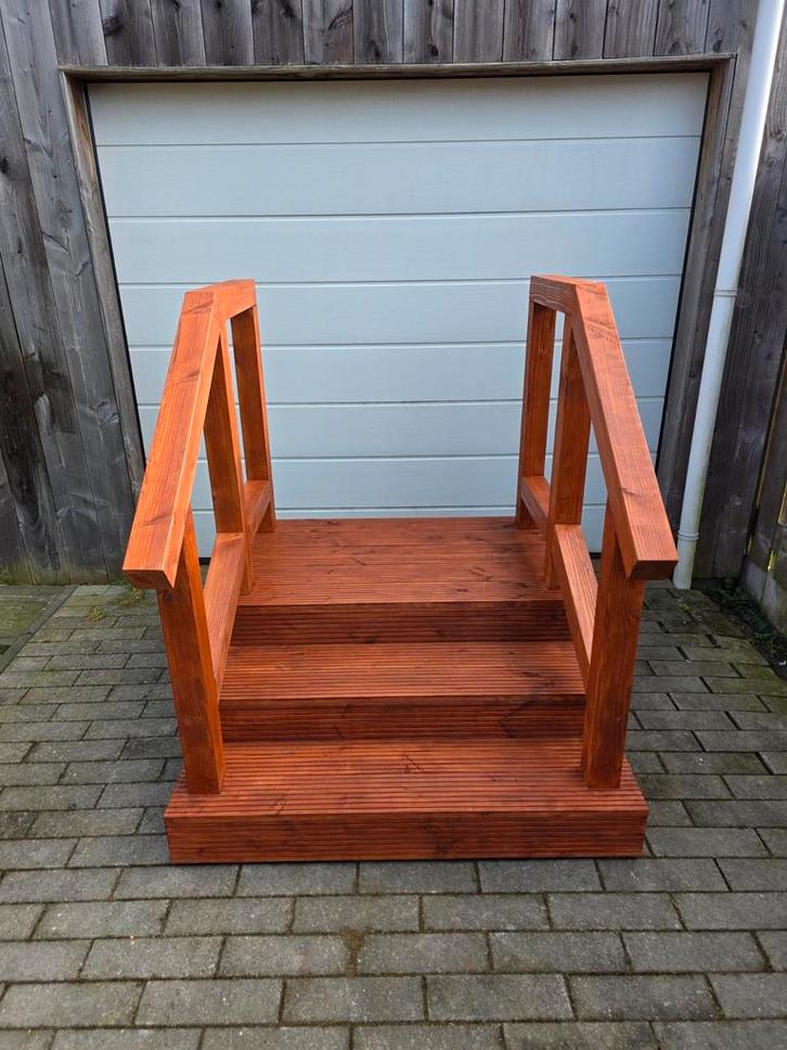 Chalet caravan opstap veranda bordestrap op maat gebouwd, Tuin en Terras, Terrasdelen en Vlonders, Nieuw, Hout, Ophalen of Verzenden