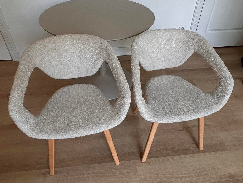 2 Zuiver Flexback design armstoelen teddy beige, Ophalen, Twee, Overige kleuren, Zo goed als nieuw