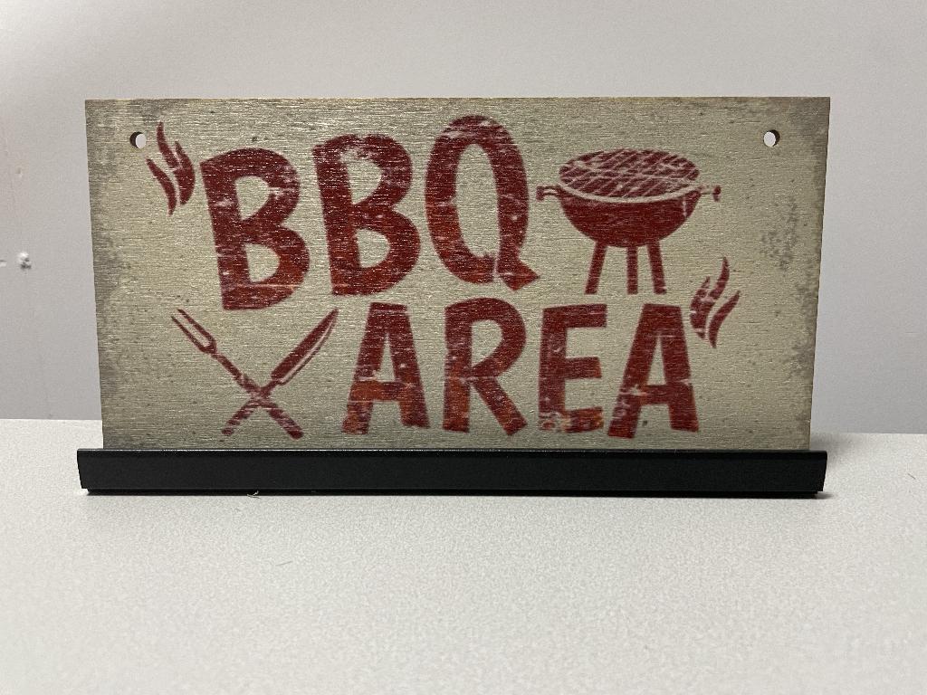 BBQ Area houten wandbord, Www.pand50.nl, Nieuw, Ophalen of Verzenden, Printer 29B Coevorden