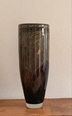 Elegante glazen vaas, donkerbruin met gouden spikkels, Ophalen, Overige kleuren, 75 cm of meer, Glas