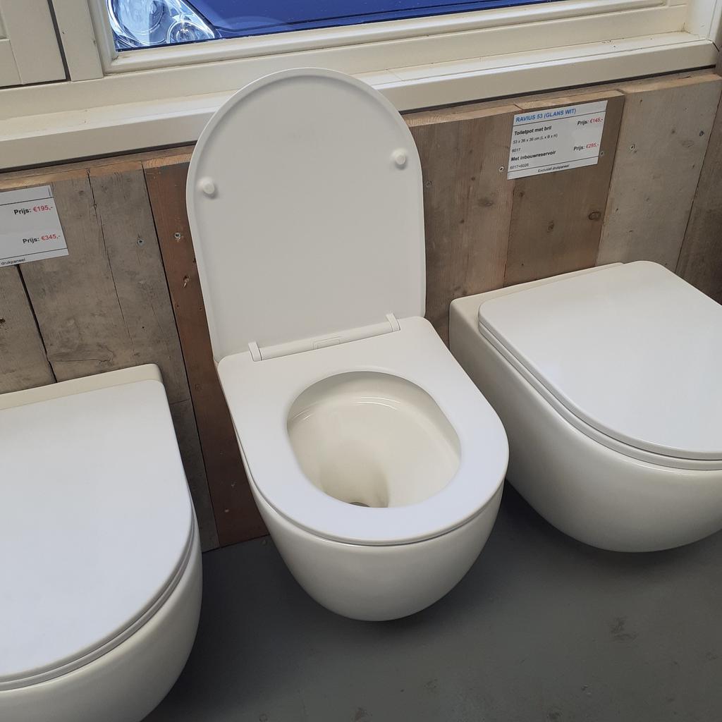 UITVERKOOP! Toiletpot, Mat wit, Sanitair, 48cm, Ravius, Ophalen of Verzenden, Nieuw, Wit