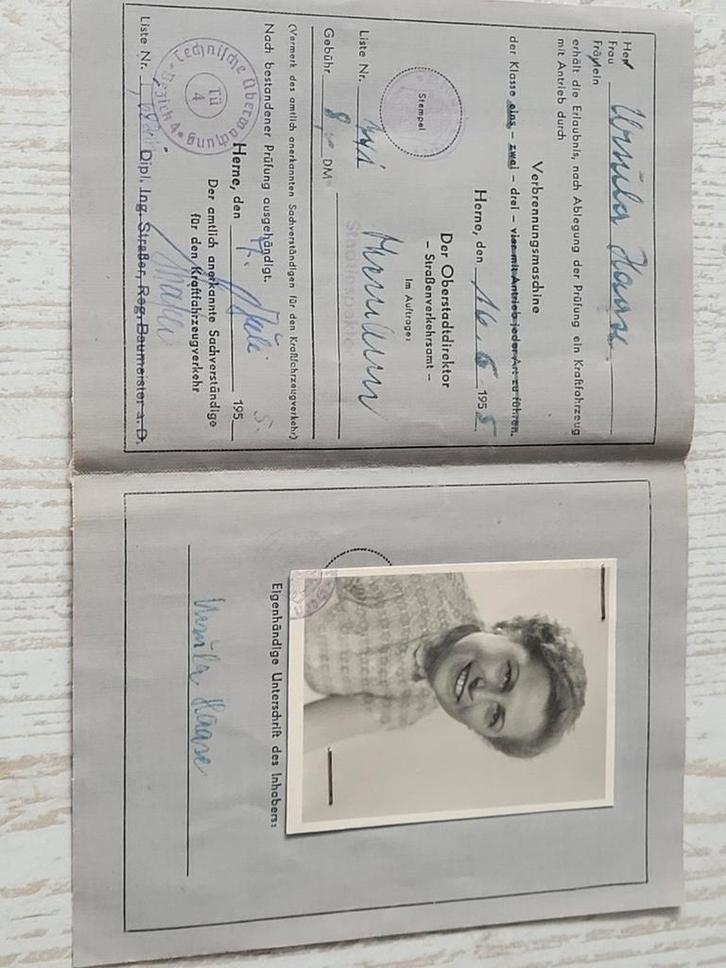 Oude Duitse Führerschein in leren portefeuille, Verzamelen, Overige Verzamelen, Zo goed als nieuw, Ophalen of Verzenden