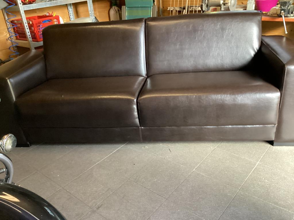 Tweezitsbank.bruin, Gebruikt, 150 tot 200 cm, Tweepersoons, 75 tot 100 cm