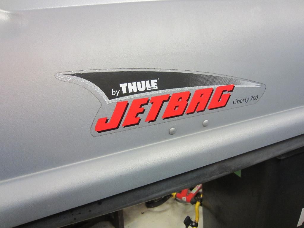 Mooie Thule skibox JETBAG Liberty 700 Silver  225 X 75 cm, Auto diversen, Dakkoffers, Ophalen, Gebruikt