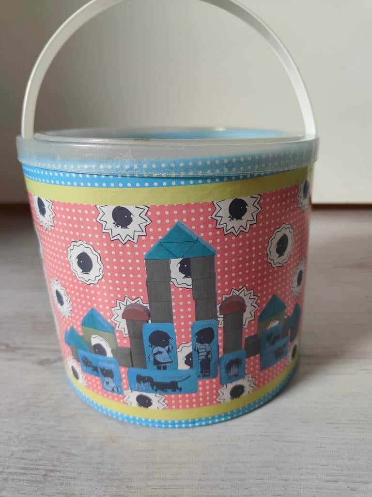 Jip en Janneke Hema houten blokken in emmer, Ophalen of Verzenden, Gebruikt, Overige merken