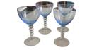 Prachtige Grote Blauwe Martini Cocktail Glazen Vintage 4 st, Glas of Glazen, -, -, Ophalen of Verzenden