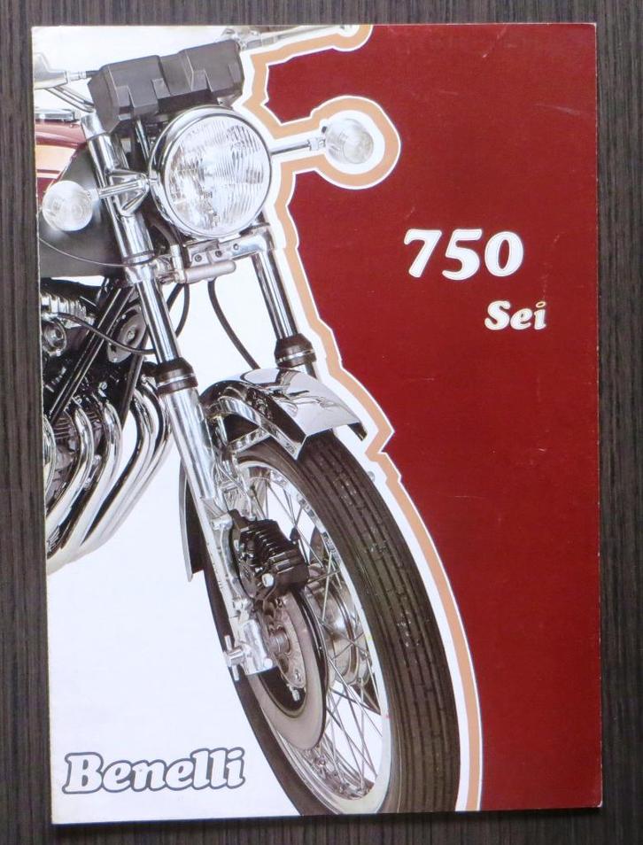 Folder Benelli 750 Sei - 1974 (1e Ned. folder) - 6 blz, Motoren, Handleidingen en Instructieboekjes, Overige merken, Verzenden