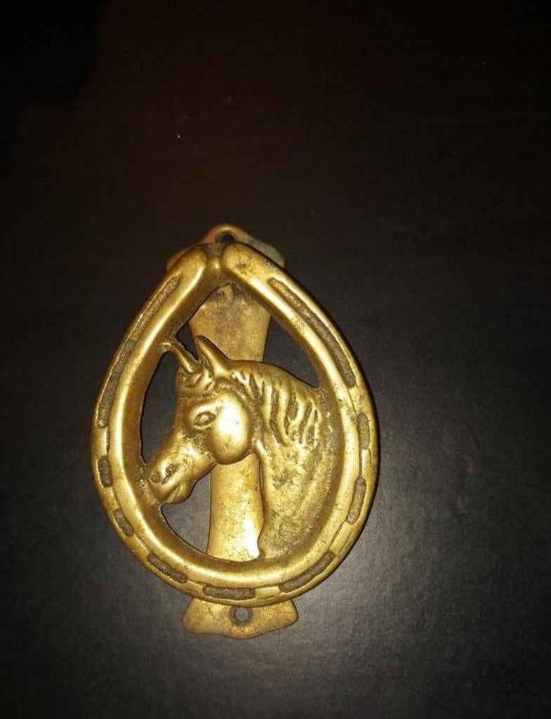 Koperen deurklopper paardenhoofd, Antiek en Kunst, Ophalen of Verzenden