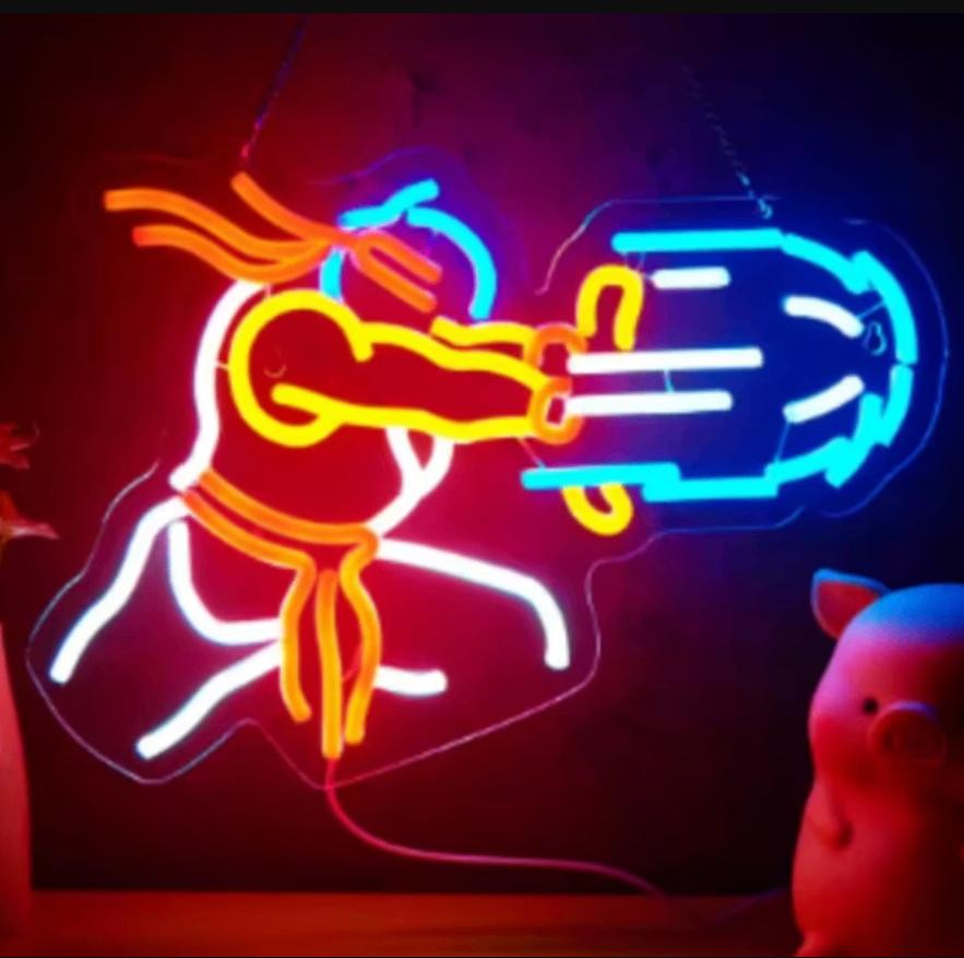 LED lamp neon stijl Street Fighter (42x28cm), Ophalen of Verzenden, Nieuw, Lichtbak of (neon) lamp