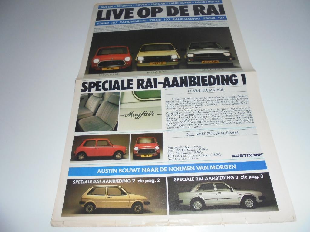 infokrantje British Leyland AutoRAI  1983, Ophalen of Verzenden, Gelezen, Overige merken