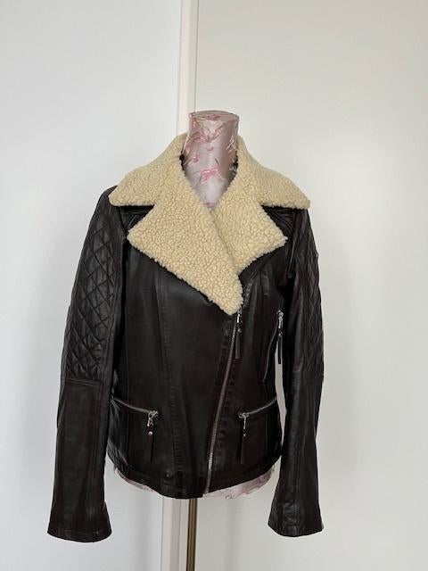 leer  jas van Rino&Pelle mt 40,bruin, zgan, Kleding | Dames, Jassen | Zomer, Zo goed als nieuw, Maat 38/40 (M), Bruin, Verzenden