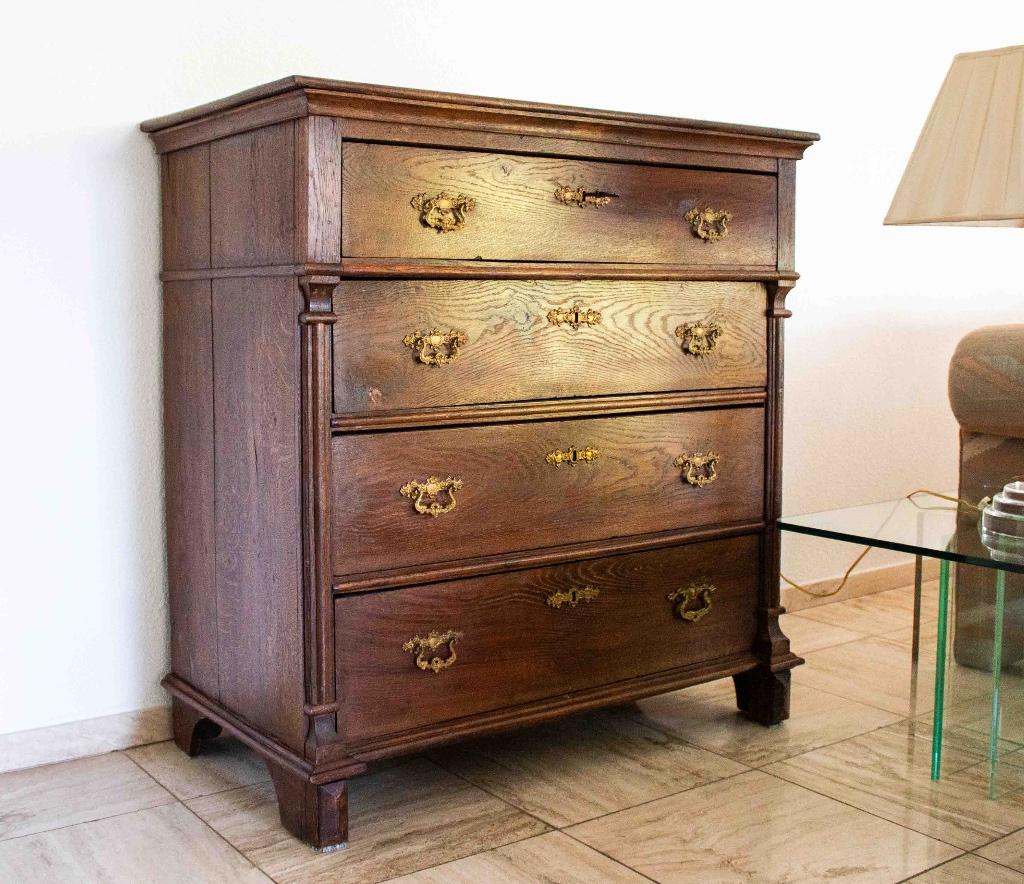 Eikenhouten commode, Ophalen, Gebruikt, 100 tot 150 cm, 100 tot 150 cm