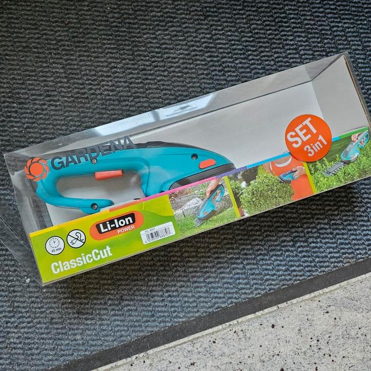 Gardena ClassicCut Li-Ion Power Accu Grasschaar Set 3-in-1, Tuin en Terras, Heggenscharen, Nieuw, Accu, Ophalen of Verzenden