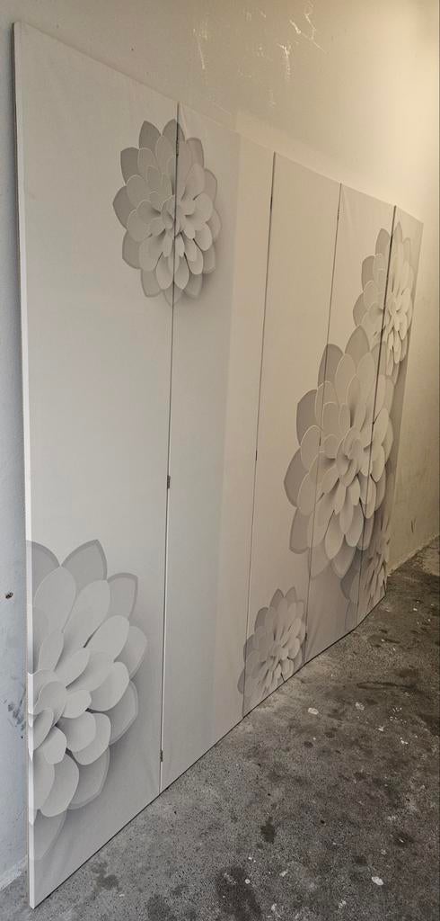 Stijlvol kamerscherm / scheidingswand met bloemmotief, Huis en Inrichting, Woonaccessoires | Kamerschermen, Ophalen, Zo goed als nieuw