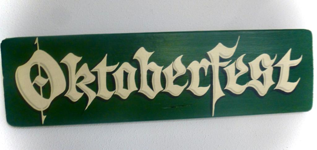 Handgeschilderd houten bord / Biergarten / Oktoberfest bier, Groen, Hout, DeKameraadschap, Handgemaakt