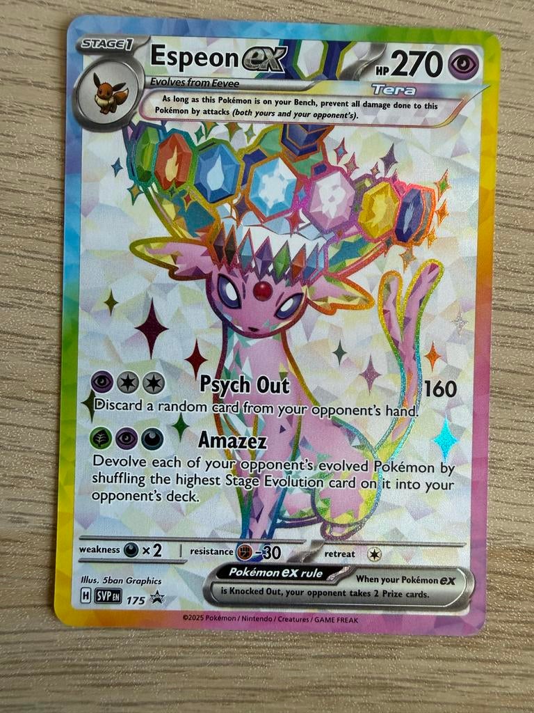 Espeon ex Scarlet & Violet Promo 175 Pokémon Kaart, Hobby en Vrije tijd, Verzamelkaartspellen | Pokémon, Ophalen of Verzenden