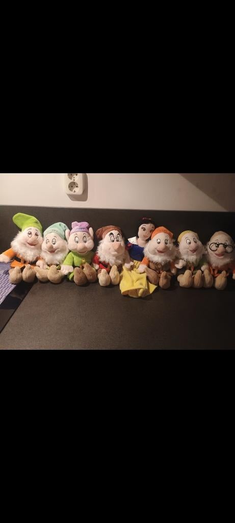 Sneeuwwitje en de Zeven Dwergen Knuffels - Complete Set, Ophalen of Verzenden, Gebruikt, Overige typen