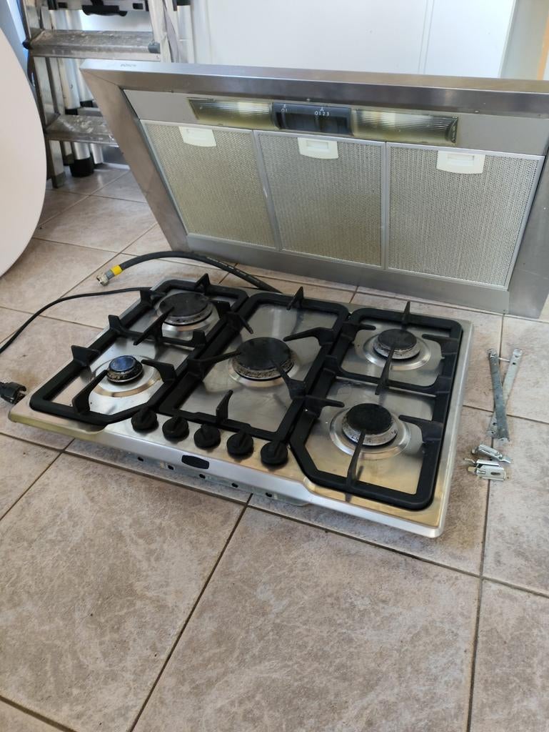 Gaskookplaat 5-pits met vonkontsteking 70cm, Witgoed en Apparatuur, Kookplaten, Ophalen, Gebruikt, Inbouw, Gas