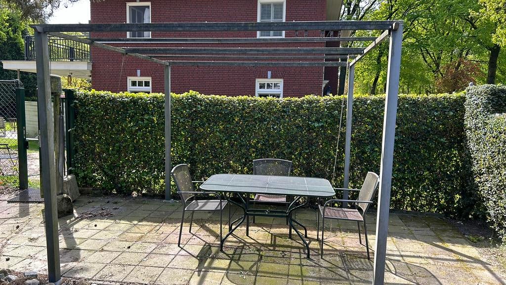 ijzeren prieel met creme doek, Ophalen, Gebruikt