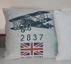 NIEUW RM kussenhoes met binnenkussen met vliegtuig blauw, Ophalen of Verzenden, Nieuw, Blauw, Vierkant