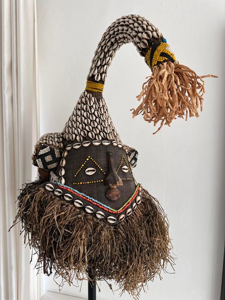 Exclusief Kuba Shoowa masker Mwaash aMbooy coll. Antropoloog, Antiek en Kunst, Kunst | Niet-Westerse kunst, Ophalen of Verzenden