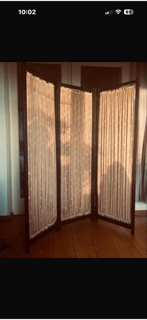Antiek kamerscherm met originele damast zijde bekleding, Ophalen, Zo goed als nieuw