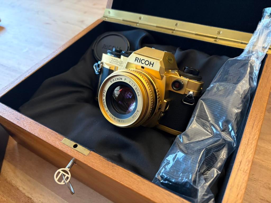 Ricoh XR-P Gold compleet in originele doos, Ophalen of Verzenden, Zo goed als nieuw, Compact, Overige Merken