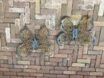 Decoratieve metalen vlinders voor aan de muur, Metaal, Gebruikt, Meerkleurig, Decoratieobject