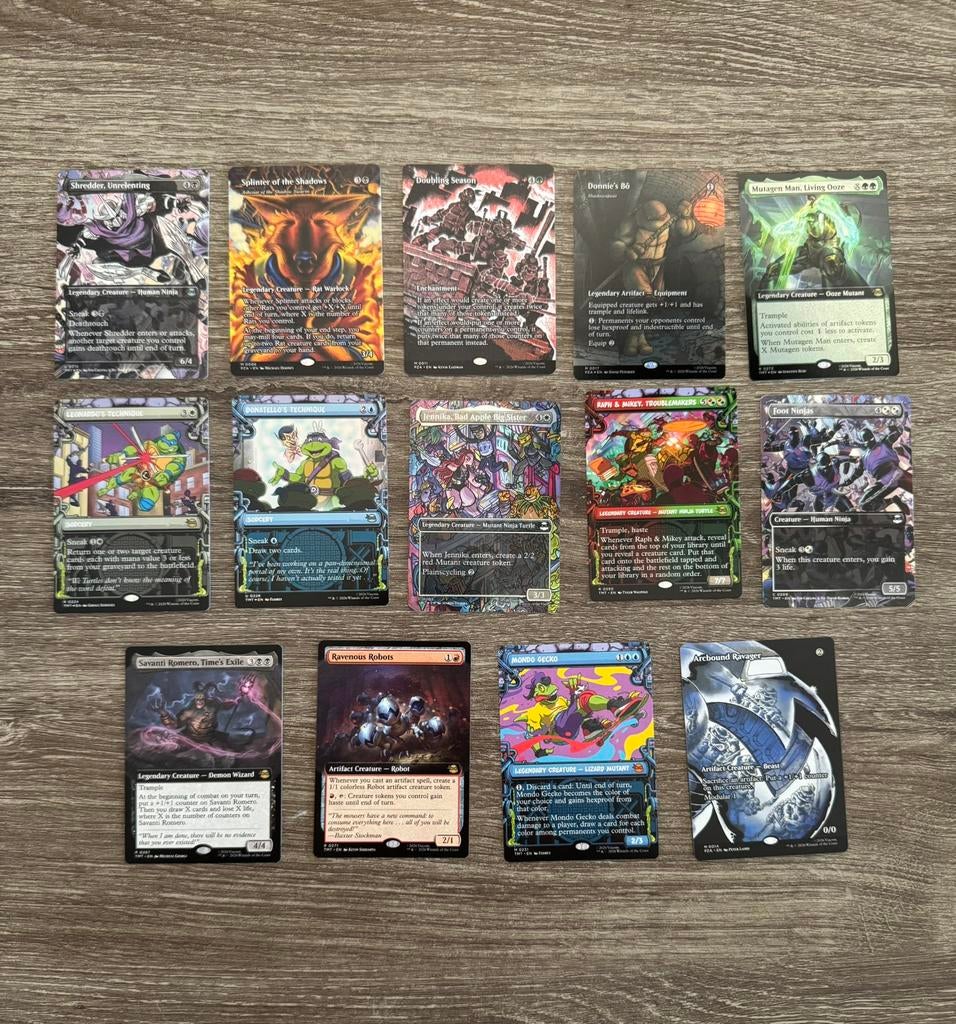 MTG Teenage Mutant Ninja Turtles bulk 163 kaarten., Hobby en Vrije tijd, Ophalen of Verzenden, Nieuw, Meerdere kaarten, Foil
