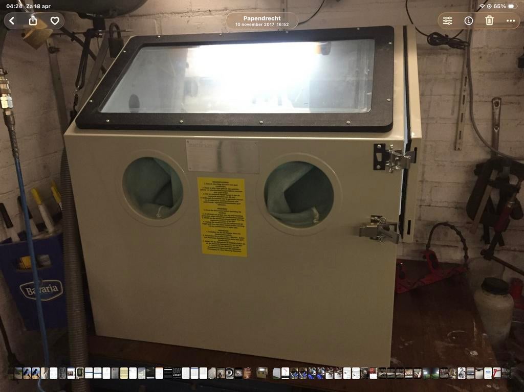 Zandstraal cabine 110 ltr, Ophalen of Verzenden, Gebruikt, Overige typen