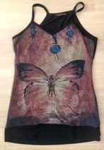 Zwart dames topje met vlinder van Seven Day’s, maat XS / S, Zwart, Ophalen of Verzenden, Zo goed als nieuw, Seven Day’s