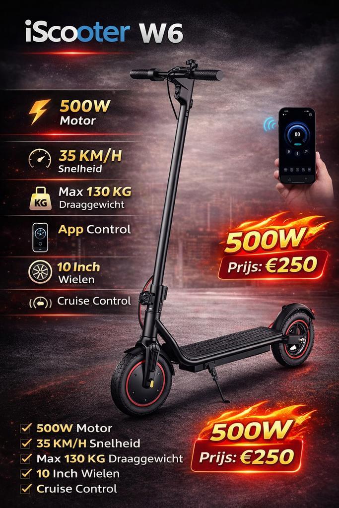 Iscooter w6 nieuw, Fietsen en Brommers, Steps, Zo goed als nieuw, Elektrische step (E-scooter), Ophalen of Verzenden