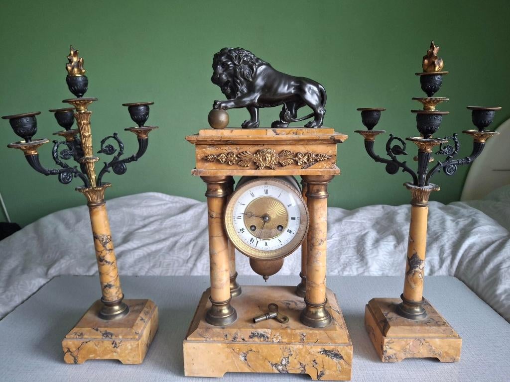 Antieke Franse stijl complete schouwgarnituur, Ophalen