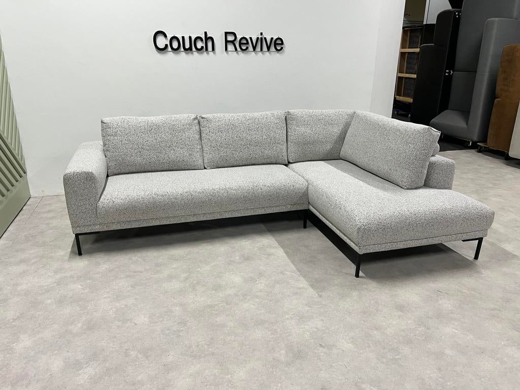 GRATIS LEVERING Montel 40-02 grijze hoekbank 285x185, Huis en Inrichting, Banken | Bankstellen, -, Verzenden, -, Zo goed als nieuw