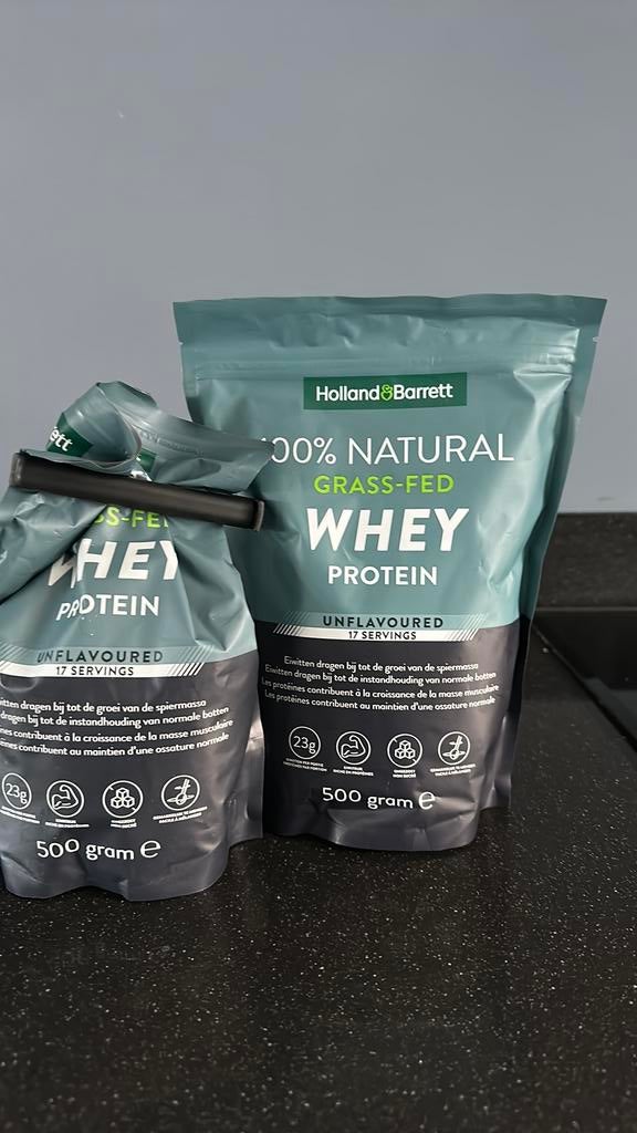 Whey protein proteiene shakes naturel gratis, Ophalen, Zo goed als nieuw, Poeder of Drank