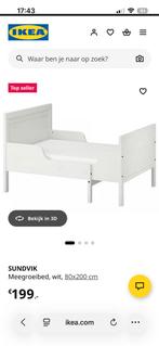 IKEA Sundvik meegroeibed wit, inclusief matras, Ophalen, Gebruikt, 70 tot 85 cm, Lattenbodem