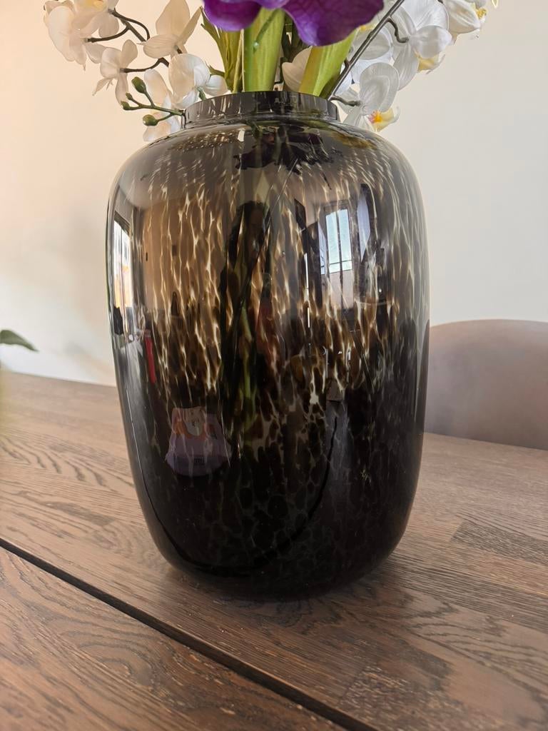 Cheetah vaas, Overige kleuren, Ophalen of Verzenden, Minder dan 50 cm, Glas
