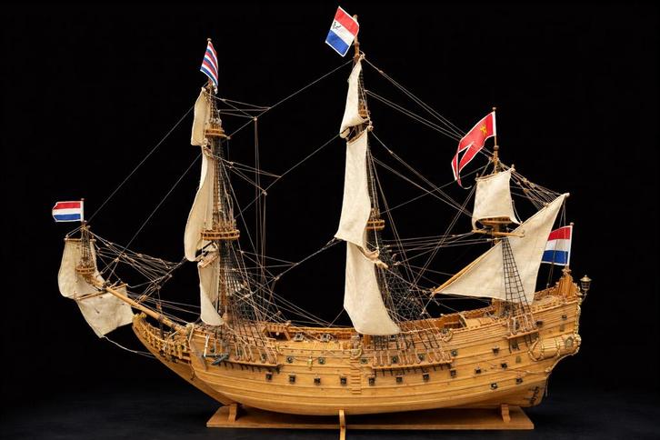 VOC modelschip “Prins Willem’’ prachtig gedetailleerd schip, Hobby en Vrije tijd, Modelbouw | Boten en Schepen, Zo goed als nieuw