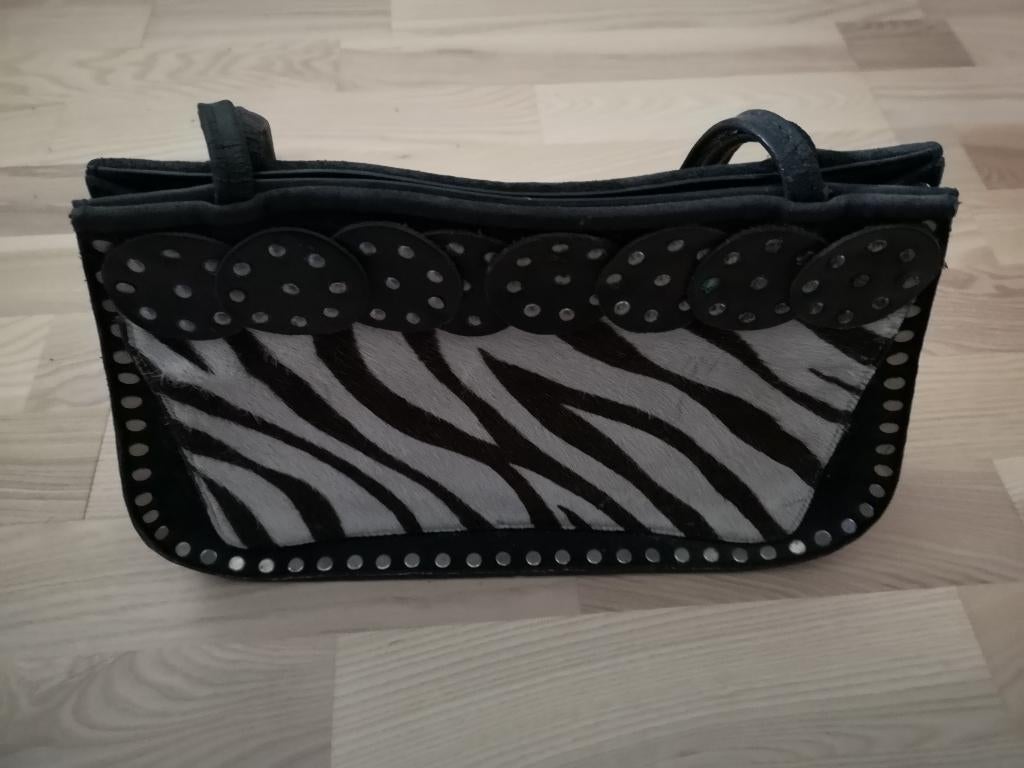 Vintage leren tas JAREN 60, Ophalen of Verzenden, Gebruikt, Zwart, Handtas