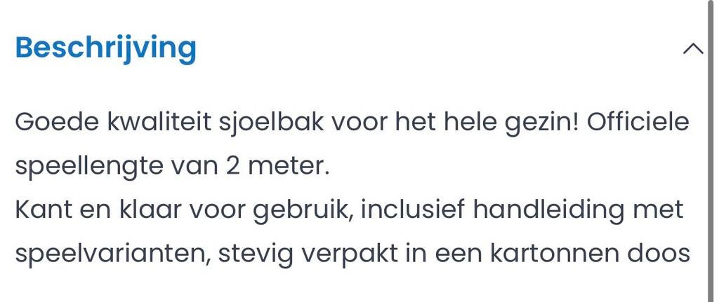 Buffalo Sjoelbak Fun wedstrijd afmeting, Hobby en Vrije tijd, Ophalen, Dijklaan 133 Breda, Stoffelen, Nieuw