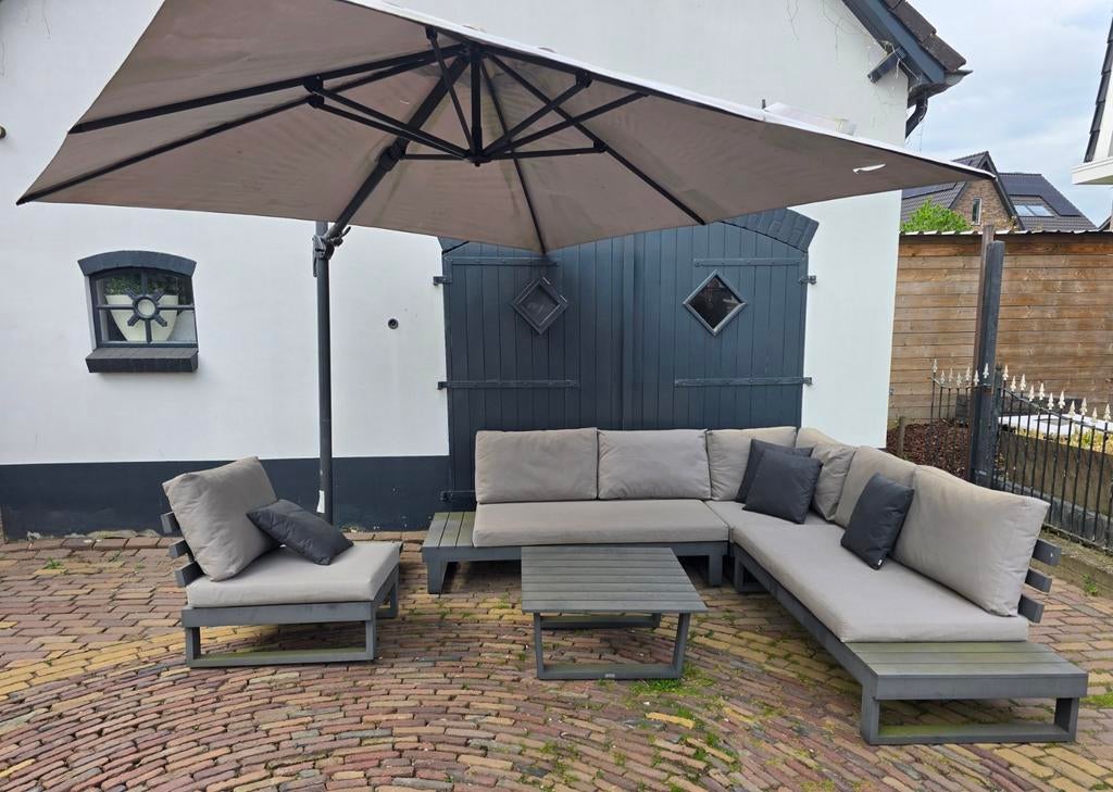 Grote Sensa / Life Outdoor loungeset met all weather kussens, Tuin en Terras, Ophalen, Gebruikt, Aluminium, Bank