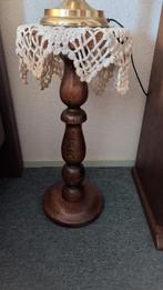 Eikenhouten plantentafeltje - Vintage sidetable, Ophalen, Minder dan 55 cm, Gebruikt, Rond