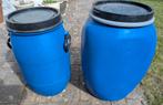 2 blauwe tonnen met deksel, 150 liter of meer, Ophalen, Zo goed als nieuw