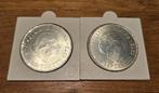 2x Zilveren Juliana Regina Munten 1948-1973, Koningin Juliana, Setje, Zilver, Overige waardes