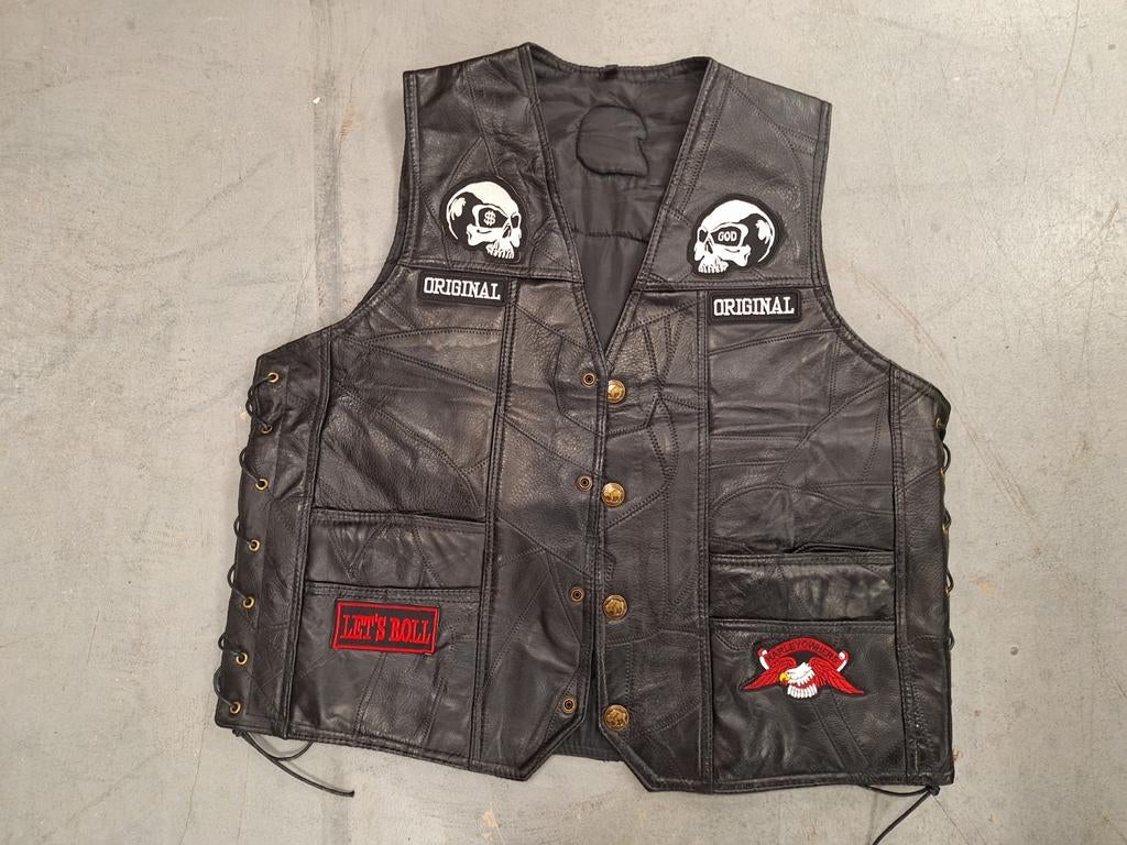 Nieuw lederen motor vest xl, Kleding | Heren, Bodywarmers, Ophalen of Verzenden, Zo goed als nieuw, Maat 56/58 (XL), Zwart