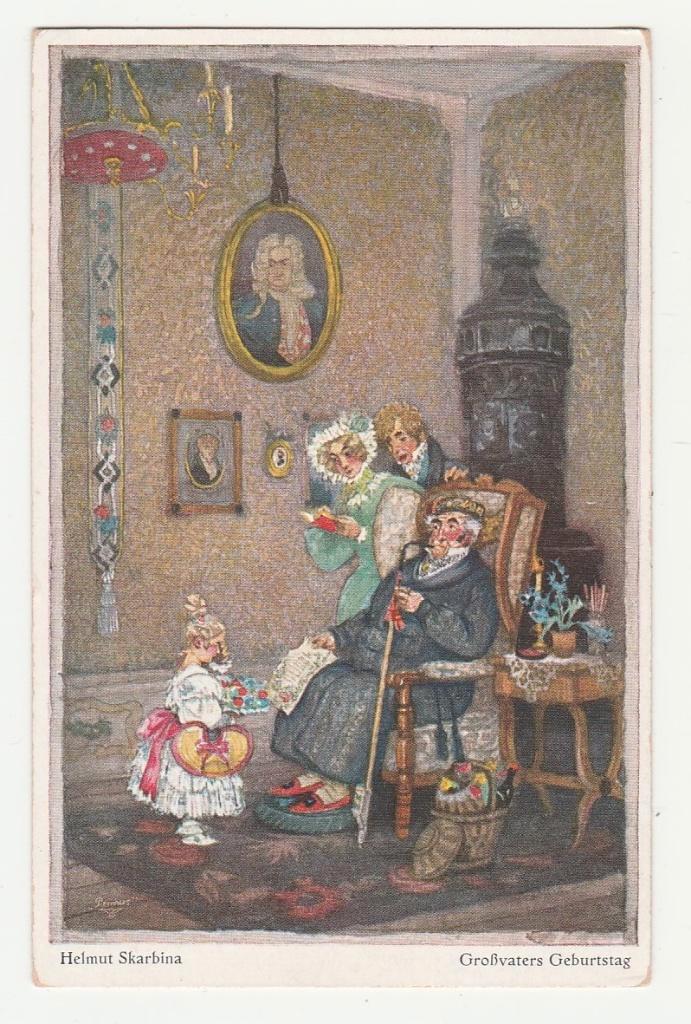 Verjaardag van grootvader.  Illustrateurs., Verzamelen, Ansichtkaarten | Themakaarten, Ongelopen, Voor 1920, Overige thema's, Verzenden