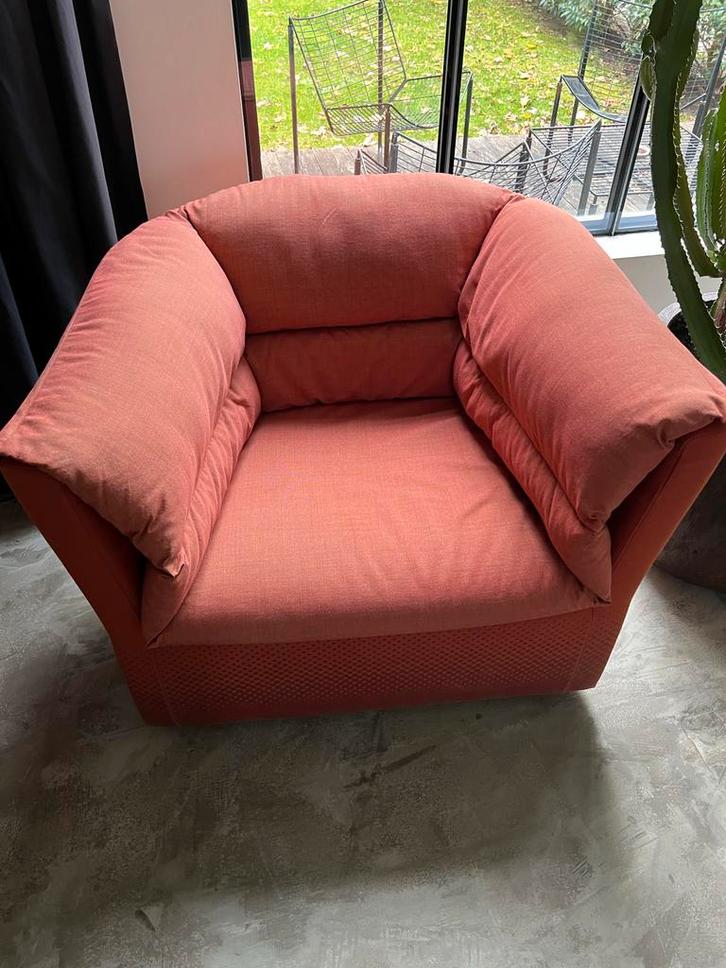 Comfortabele design fauteuil Moroso, Huis en Inrichting, Fauteuils, Gebruikt, Stof, 75 tot 100 cm, Ophalen of Verzenden